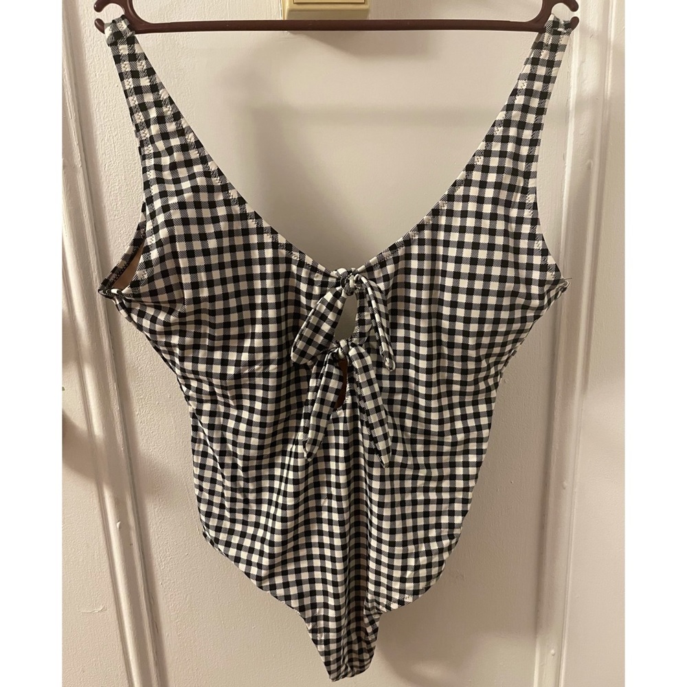 Old navy plaid print one piece swim suit